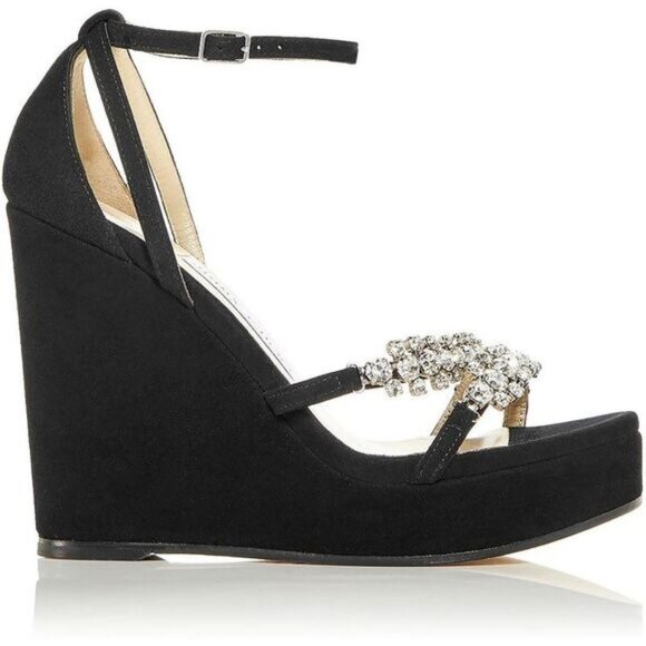 Jimmy Choo Bing Womens Dressy Leather Wedge Sandals - Picture 2 of 5